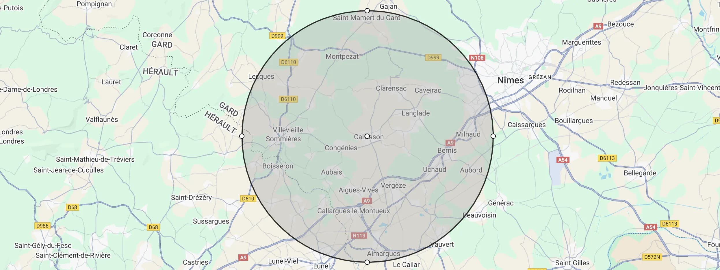 Carte de la zone d'intervention